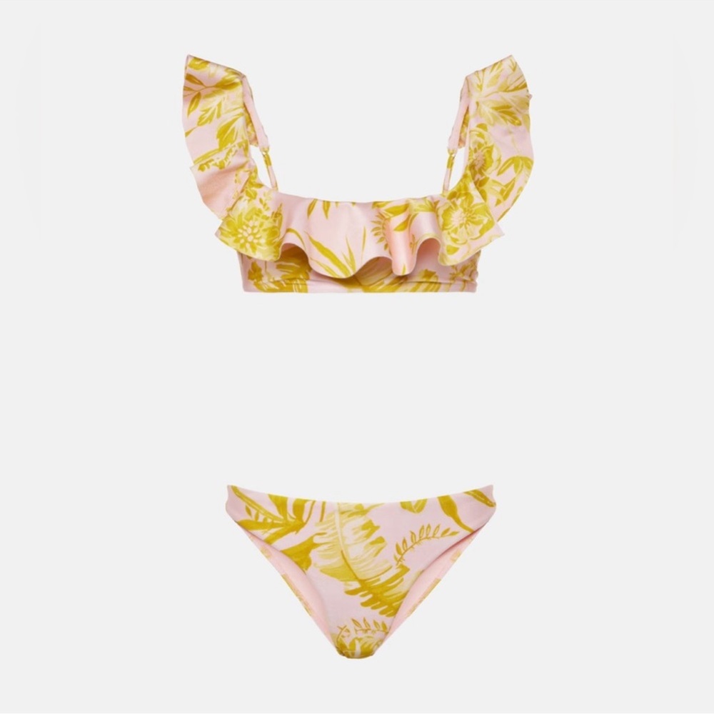 Zimmermann Pink and Yellow Floral Swimwear